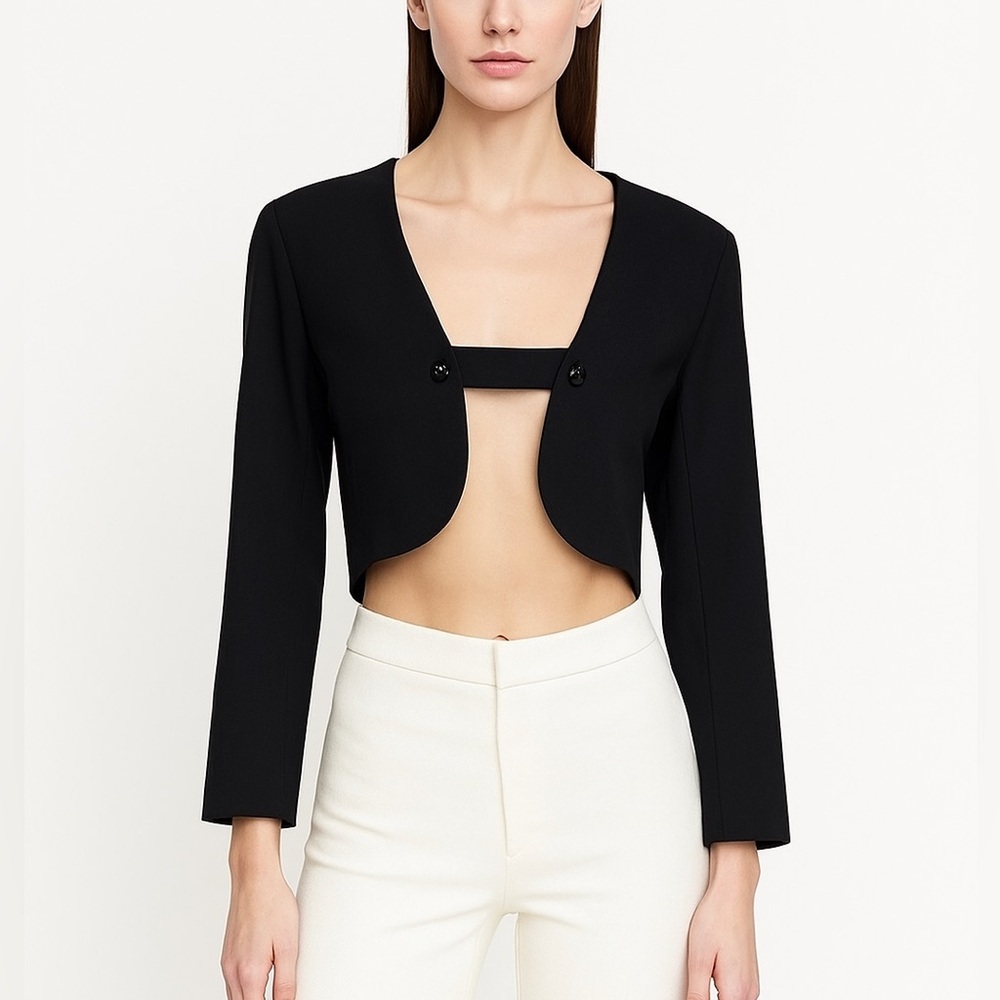 Rodebjer asymmetrical tuxedo cropped blazer NEW